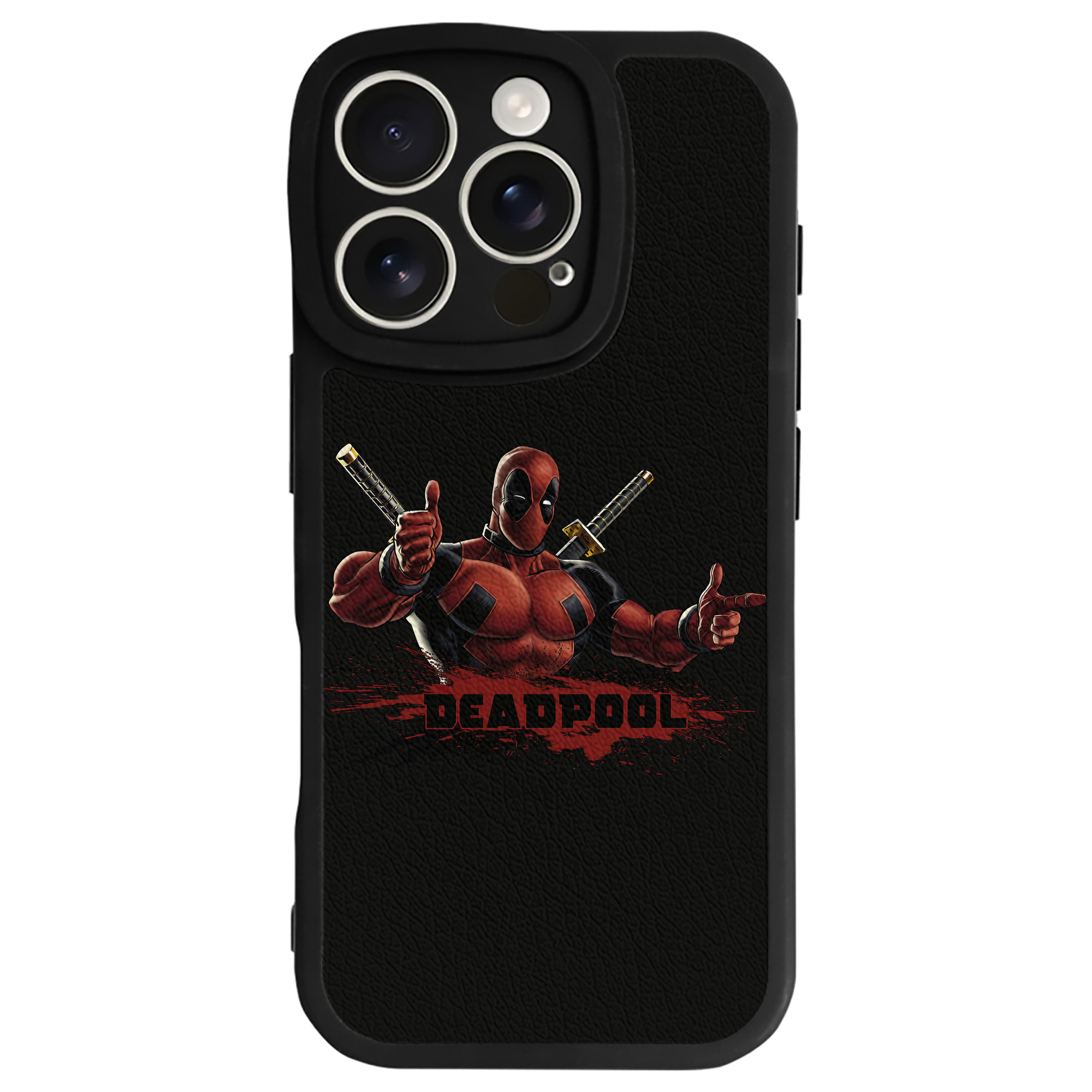 （画像用） Deadpool デッドプール 【iPhone 16シリーズ対応】シリコンスマホケース（レザー調） 材質：シリコン